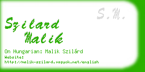szilard malik business card